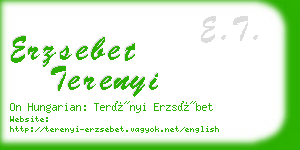 erzsebet terenyi business card